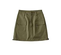 AYAZER Jupe Courte trapèze rétro Taille Haute Amincissante Couvrant Les Fesses, vêtements de Travail, Jupe mi-Longue pour Femme-Vert armée-M
