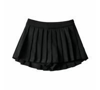 AYAZER Jupe plissée Sexy pour Femme, Taille Haute, Mini Jupe d'été rétro, Style coréen, étudiante de Tennis, Design Blanc, Jupe de Danse-Noir-L