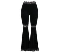 AYAZER Pantalon évasé Gothique en Dentelle Noire et Maille, Sexy, Harajuku, esthétique, rétro, été, pour Femmes, Street Wear-22530-S