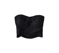 AYAZER Pure Desire Hot Girl Haut Tubulaire plissé sans Bretelles à Revers pour Femme - Vêtements d'extérieur Sexy - Nombril exposé - Haut Super Court - Noir - L