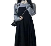 AYAZER Style coréen Kawaii Slip Dress Femmes Kpop Casual Designer School Student Robes Noires Automne Streetwear Suits-Suits-M
