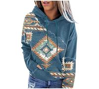 AYAZER Sweat Femme, Hoodies Femme Sweat à Capuche à Manches Longues Grande Taille Sweatshirt Casual Imprimé Loose Pull à Capuche Automne Et Hiver Chaude Hooded Pullover Sweat Capuche Bleu M