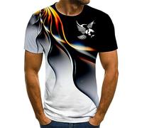 AYAZER T-Shirt à Manches Courtes Aigle imprimé 3D pour Hommes de Mode d'été, T-Shirt Respirant de Style de Rue décontracté en Plein air, 6XL, 2023 New-TL396-L