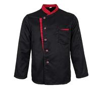 AYAZER Uniforme de Chef de Cuisine de Restaurant Unisexe, Chemise à Manches Courtes/Longues, Veste de Chef, vêtements de Travail-Manches Longues-S