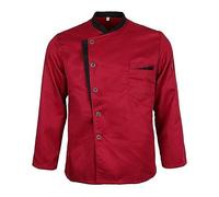 AYAZER Uniforme de Chef de Cuisine de Restaurant Unisexe, Chemise à Manches Courtes/Longues, Veste de Chef, vêtements de Travail-Manches Longues_a-L