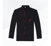 AYAZER Veste de Chef Manteau Hommes Uniforme Manches Femmes Vestes Manteaux Unisexe S Noir Cuisinier Vêtements Costume Sushi Blanc Traiteur Cuisine Vêtements-Noir-XL