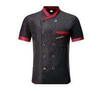 AYAZER Veste de Chef Unisexe, Veste de Chef pour Homme, Uniforme de Chef de Cuisine de Restaurant, vêtements de Cuisine d'hôtel, Chemise de Chef de Restauration, Noir, M