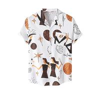 AYBIOSD Hommes Funky Hawaïenne Chemises À Manches Courtes Button Down Vacances Ete Imprimé Plage Casual Vintage Hawaii Chemise,Style 17,XL
