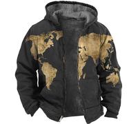 AYBIOSD Hoodies d'hiver pour Hommes Veste Zippée Thermique Grande Taille 7XL Sweatshirt d'hiver Doublure Polaire Manches Longues Garder Au Chaud Poche Manteau De Mode,Style 9,7XL