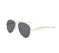 AYBIOSD Lunettes De Soleil Rétro Pour Homme Et Femme Rétro Steampunk Hippie Métal Lunettes Aviateur Polarisées Protection UV400,D'or