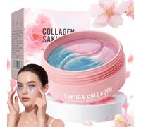 AYBUY 60PCS Masque Yeux Fleur de Cerisier,Masque pour Yeux au Collagène | Masque Hydratant pour Les Yeux,Anti-Cernes et Soulage les Poches,Soins Visage,Soin Nourrissant pour le Contour des Yeux