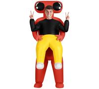 AYBUY Costume Alien Gonflable, Déguisement Extraterrestre Rouge Tenue Enlèvement Extraterrestre pour Adulte Costume Drôle Blow Up pour Fête Carnaval Fancy Dress Cosplay Halloween