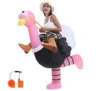 AYBUY Déguisement Gonflable Autruche, Adulte Gonflable autruche rose Costume Drôle Blow Up Costume Cosplay pour Fête Carnaval Fancy Dress Cosplay Outfit Costume Fête d'Halloween