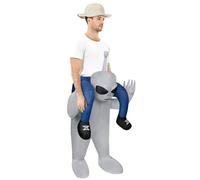 AYBUY Déguisement Gonflable Extraterrestre, Adulte Gonflable Extraterrestre Argent Costume Drôle Blow Up Costume Cosplay pour Fête Carnaval Fancy Dress Cosplay Outfit Costume Fête d'Halloween