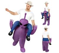 AYBUY Déguisement Gonflable Extraterrestre, Adulte Gonflable Extraterrestre Violet Costume Drôle Blow Up Costume Cosplay pour Fête Carnaval Fancy Dress Cosplay Outfit Costume Fête d'Halloween