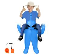 AYBUY Déguisement Gonflable Extraterrestre, Enfant Gonflable Extraterrestre Bleu Costume Drôle Blow Up Costume Cosplay pour Fête Carnaval Fancy Dress Cosplay Outfit Costume Fête d'Halloween