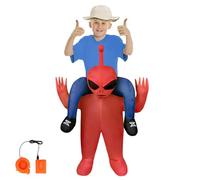 AYBUY Déguisement Gonflable Extraterrestre, Enfant Gonflable Extraterrestre Rouge Costume Drôle Blow Up Costume Cosplay pour Fête Carnaval Fancy Dress Cosplay Outfit Costume Fête d'Halloween