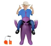 AYBUY Déguisement Gonflable Extraterrestre, Enfant Gonflable Extraterrestre Violet Costume Drôle Blow Up Costume Cosplay pour Fête Carnaval Fancy Dress Cosplay Outfit Costume Fête d'Halloween