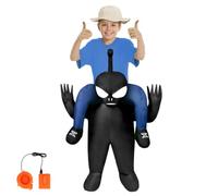 AYBUY Déguisement Gonflable Extraterrestre, Gonflable Extraterrestre Vert Costume Drôle Blow Up Costume Cosplay pour Fête Carnaval Fancy Dress Cosplay Outfit Costume Fête d'Halloween