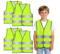 AYBUY Gilet de Haute Visibilité pour Enfants, 2 Pièces Gilet Fluorescent de Sécurité, Gilets de Signalisation Haute Visibilité Bandes Parallèles