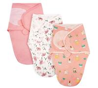AYBUY Lot de 3 Emmaillotage Bébé,Gigoteuse D'Emmaillotage Nouveau-né pour Garçon Fille 0-3 Mois,Essentiels Biologique Ajustable Sac de Couchage pour Bébé, Rose - Petit Ours