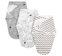 AYBUY Lot de 3 Emmaillotage Bébé,Gigoteuse D'Emmaillotage Nouveau-né pour Garçon Fille 0-3 Mois,Essentiels Biologique Ajustable Sac de Couchage pour Bébé, Gris - Biberon