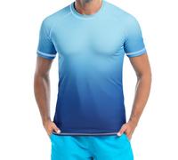 AYBUY Maillot de Bain Rashguard Hommes Manches Courtes Anti-UV T-Shirt Sport Nage Surf Plongée Plage Séchage Rapide
