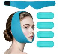 AYBUY Poche de Glace de Dents Sagesse, 4 Packs de Gel Chaud et Froid Réutilisable, Ajustable Compresse Froide, pour Mâchoire Visage Tête et Menton (Bleu)