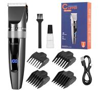 AYBUY Tondeuse Cheveux Hommes, Tondeuse Barbe Homme Professionel avec Écran LED Rasoir Électrique Sans Fil Tondeuses Precision Rechargeable pour Enfant et Famille