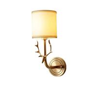 AYCDL Applique Murale Classique en Cuivre pour Salon, Design Simple De Tête De Lit, Éclairage LED pour Couloir, Applique Murale,Cool White-1 Head