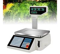 AYCDL Balance Étiqueteuse pour Commerce Alimentaire - Balance Commerciale Numérique avec Imprimante D'Étiquettes Thermique Et Écran LCD Double Face,Machine