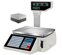 AYCDL Balance Étiqueteuse pour Commerce Alimentaire - Balance Commerciale Numérique avec Imprimante D'Étiquettes Thermique Et Écran LCD Double Face,Machine+cashbox