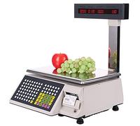 AYCDL Balance Numérique De Calcul De Prix pour Supermarchés, Balance De Comptage Commerciale avec Écran LCD, Affichage sur Pied Et Imprimante - Idéale pour L'Alimentation Et La