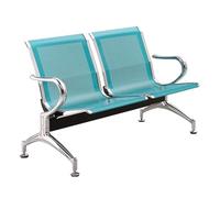 AYCDL Banc de réception argenté pour 2 chaises de salle d'attente avec dossier et accoudoirs, pour bureau, école, aéroport, meubles de salon, bleu, vert