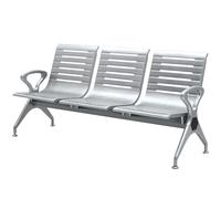 AYCDL Banc de salle d'attente, chaises d'invités avec accoudoirs et dossiers, bancs de lobby, chaises de bureau, chaises de bureau en acier laminé à froid, plaque en maille d'acier épais, argent