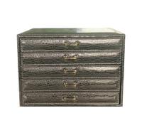 AYCDL Boîte À Bijoux Boîte De Rangement Tiroir À Bijoux Boîte À Bijoux Multicouche Princesse Style Européen Main Bijoux Boîte De Rangement en Bois Boîte À Bijoux,Silver-L