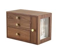 AYCDL Boîte À Bijoux en Bois, Grande Boîte À Bijoux en Bois, Organisateur À 4 Tiroirs, Étui De Rangement pour Boucles d'oreilles, Bagues, Colliers, Montres, Bijoux,