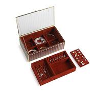 AYCDL Boîte De Rangement De Bijoux De Luxe Dorée, Boîte De Rangement De Bijoux De Bureau en Verre pour Colliers, Bagues, Boucles d'oreilles, Maquillage, Étui À Bijoux, Organisateur, Étui,