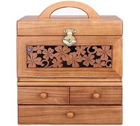 AYCDL Boîte De Rangement en Bois Créative, Boîte De Rangement en Bois Creuse, Boîte De Rangement Cosmétique avec Miroir, Boîte De Rangement,
