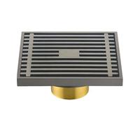 AYCDL Bonde De Douche Carrée en Laiton, Grille De Douche, Bonde De Sol De Salle De Bain avec Couvercle De Crépine Amovible, A : Or Rose,Grey-