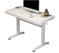 AYCDL Bureau Assis-Debout avec Tiroir À Manivelle, Réglage en Hauteur Progressif Et Libre, Plage De Réglage 76-121 Cm, Fixation par Trou Fileté, Poste De Travail Info,B-100x60cm