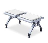 AYCDL Chaise de salle d'attente 2 places - Coussin en polyuréthane - Banc de réception pour bureau, aéroport, salon, salon de coiffure, salle de conférence - Gris et blanc