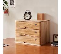 AYCDL Classeur De Bureau - Boîte De Rangement De Bureau, Caisson À Tiroirs avec Serrure, Classeur Plat en Bois À 1/2/3/4 Niveaux, Meuble De Rangement De Bureau/D,B-3 Drawer