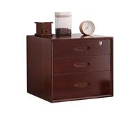 AYCDL Coffret De Rangement en Bois Massif - Classeur De Bureau - avec Serrure - Classeur À Tiroirs Plats, Classeur De Bureau, Armoire De Rangement en Bois pour Dossie,C-3 Drawer