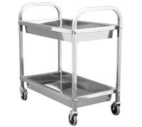 AYCDL Diables De Service Portables Multifonctions, Chariot De Restaurant, Cantine, roulettes Pivotantes Épaisses avec Freins, Mouvement À 360°, Facile À Assembler, 3,Silver-85X45X90Cm