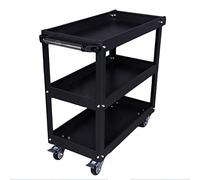 AYCDL Diables Multifonctions Portables, Chariot À Outils À 3 Niveaux De Qualité Industrielle, Organiseur Multifonction, Armoire À Outils Silencieuse avec Roues en Ca,Black