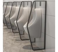 AYCDL Ensemble De 3 Panneaux De Séparation en Acier Inoxydable Et Verre Trempé pour Urinoirs, Idéal pour Les Hôtels Et Les Toilettes Publiques.,B-3pcs