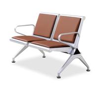 AYCDL Ensemble de chaises de réception de bureau en similicuir avec canapé 2 places avec accoudoirs et banc d'attente pour banque de marché et école - Marron, violet, marron