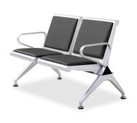 AYCDL Ensemble de chaises de réception de bureau en similicuir avec canapé 2 places avec accoudoirs et banc d'attente pour banque de marché et école - Marron, violet, noir