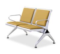 AYCDL Ensemble de chaises de réception de bureau en similicuir avec canapé 2 places avec accoudoirs et banc d'attente pour banque de marché et école - Marron, violet, jaune